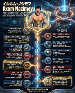 イルホム・ノジモフがRIZINライト級 新王者になるまで👑